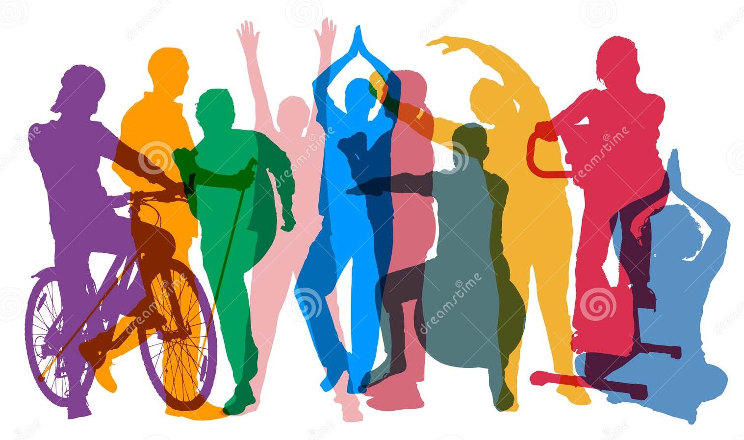 silhouettes colorees des personnes agees faisant du sport comme forme dans le concept de la vieillesse seniors activites 314180896